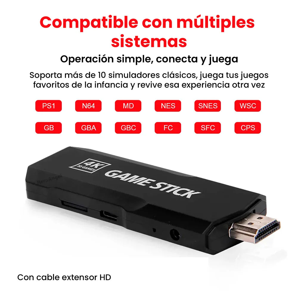 GameStick 4K (+34.000 juegos de 35 Consolas)